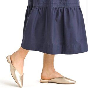 Birdies gold Swan leather mule shoes size 7